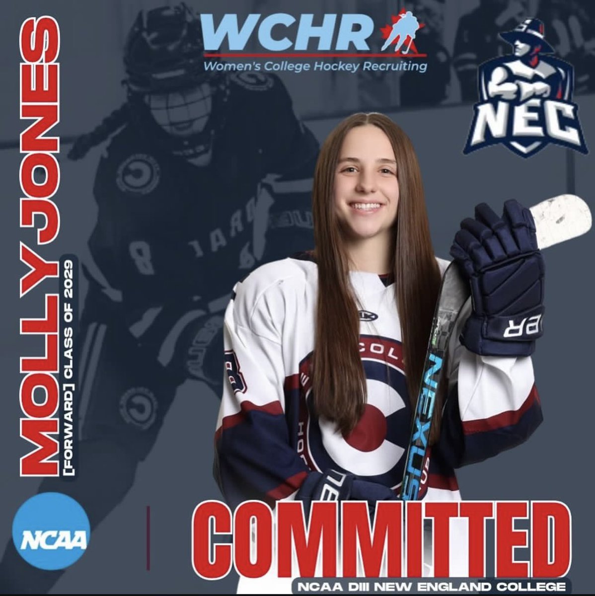 🚨NCAA DIII COMMITMENT ALERT🚨
Congratulations to our WCHR athlete Molly Jones for committing to New England College! Congratulations, Molly🤩🏒❤️