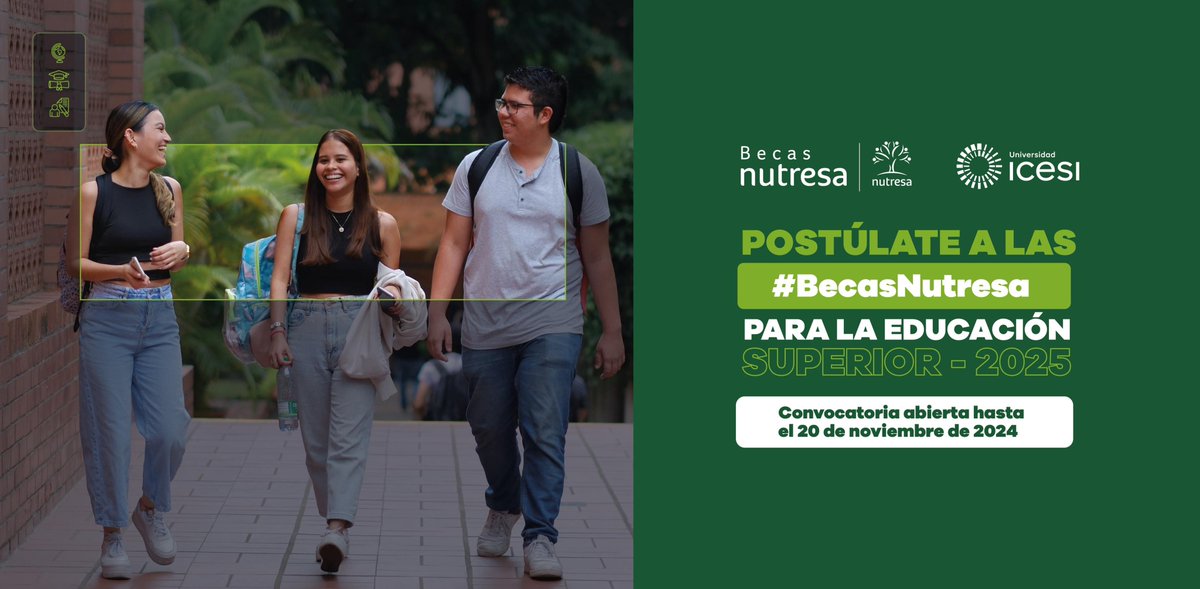 ¡Hemos extendido el plazo de la convocatoria de las Becas Nutresa para la educación superior en la Universidad ICESI! 🎓📚

*Aplica hasta el 20 de noviembre de 2024*

*Inscríbete a un clic:* magneto365.com/co/empresas/be…

#Educación #BecasNutresa #TalentoJoven #FundaciónNutresa #Icesi