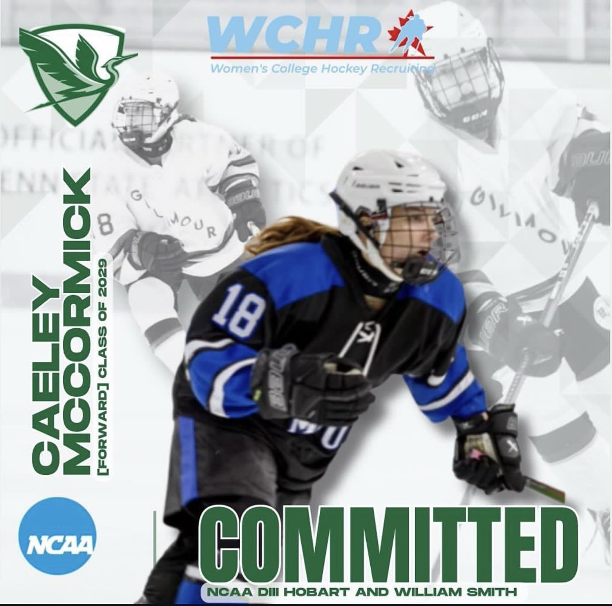 🚨NCAA DIII COMMITMENT ALERT🚨
Congratulations to our WCHR athlete Caeley McCormick for committing to Hobart and William Smith College! Congratulations, Caeley! 🤩🏒❤️