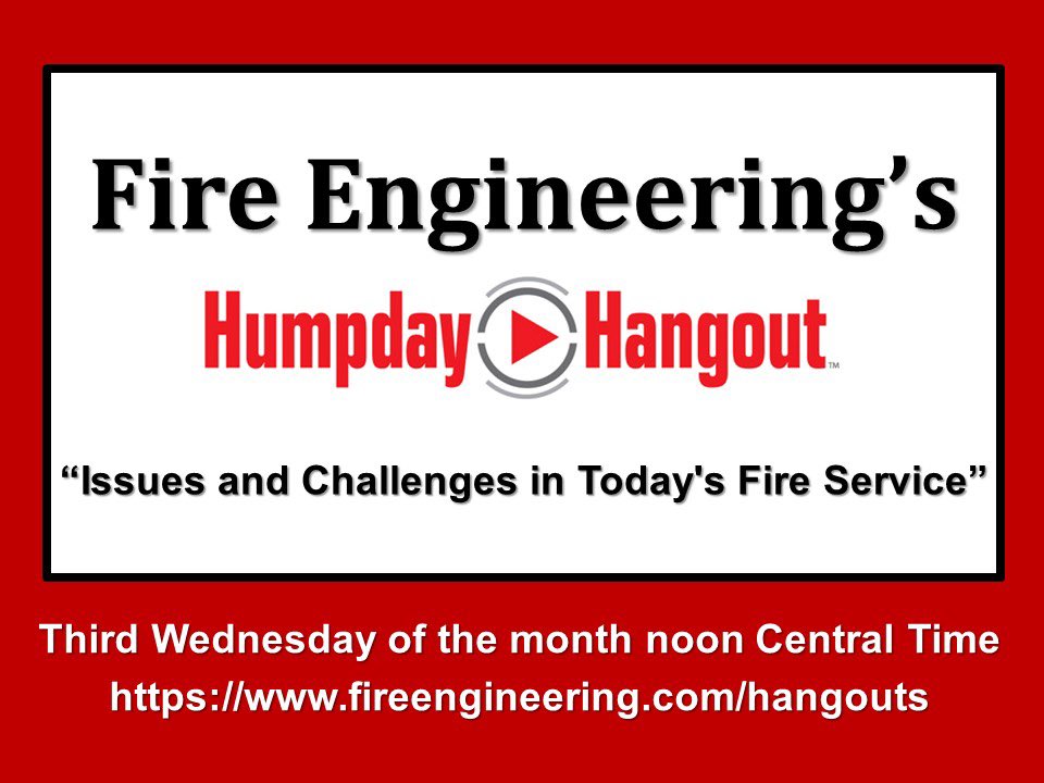chieflasky's tweet image. Humpday Hangout LIVE tomorrow. Our topic will be “Handling Wildfire Incidents.” Join Rick Lasky, John Salka, Scott Thompson, Curtis Birt and special guest Chief Ryan Fetzer. @fireengineering #FETALK #wildfire #wildland #teamwork fireengineering.com/hangouts
