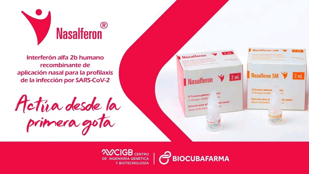 #Nasalferon es seguro y bien tolerado. Fortalece el sistema inmunitario. Se administra por vía nasal en esquema profiláctico y terapéutico. Se aplica una gota en cada fosa nasal 2 veces al día durante 10 días.