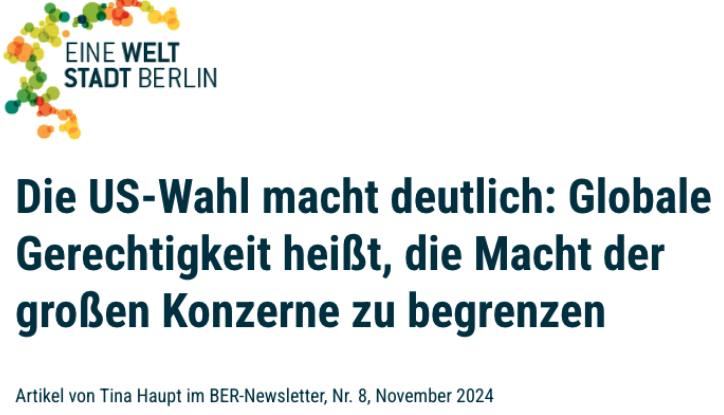 WEED_eV's tweet photo. WEED-Referentin Tina Haupt geht  im heutigen BER-Newsletter darauf ein, warum wir uns mit konzentrierter  ökonomischer Macht beschäftigen müssen, wenn wir uns für Klimaschutz, gegen  Rechtsdruck oder für globale Gerechtigkeit einsetzen.

Link in den Kommentaren. https://t.co/w8KrLkif06