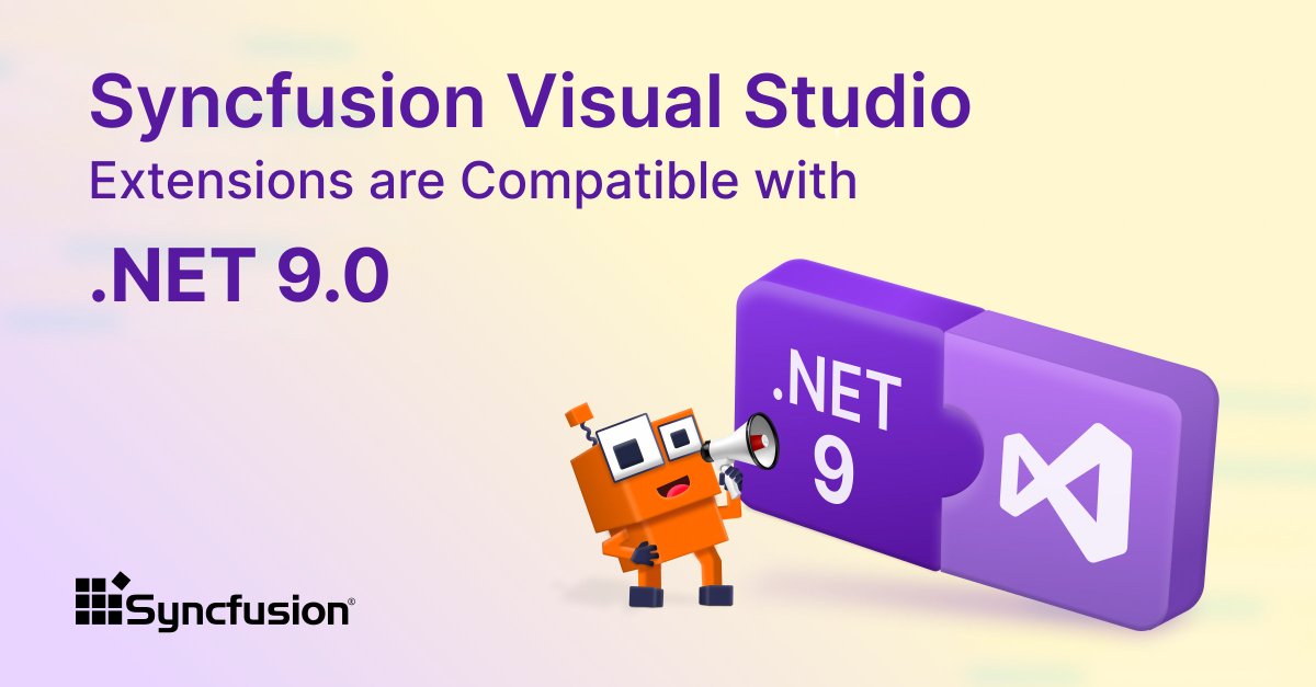 Syncfusion's tweet image. 🚀 Syncfusion #VisualStudio Extensions now support #dotnet9! 🎉

Build modern apps effortlessly with .NET MAUI, Blazor, ASP. NET Core, WPF, and WinForms. Start upgrading today! 💻✨

syncfusion.com/blogs/post/vis…