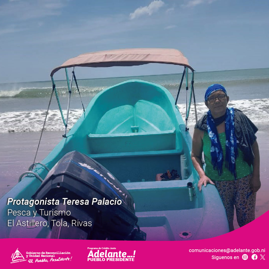Gracias al financiamiento del #ProgramaAdelante, la Protagonista Teresa Palacios originaria del Astillero, Tola, realizó mejoras en panga turística y equipos de pesca 🐟⛵️🎣

#DanielTiemposDeVictorias #4519LapatriaLaRevolución #VamosJuntosAdelante 🔴⚫✌