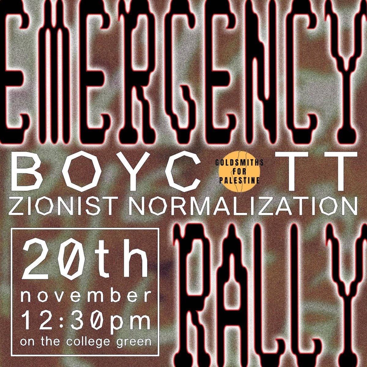 Join <a href="/Gold4Palestine/">G4P 🇵🇸</a>‼️EMERGENCY RALLY TOMORROW‼️ There are NO ‘TWO SIDES’ IN A GENOCIDE. NORMALISATION OFF OUR CAMPUS! See you on Nov 20th at 12:30pm! Free Palestine 🇵🇸
