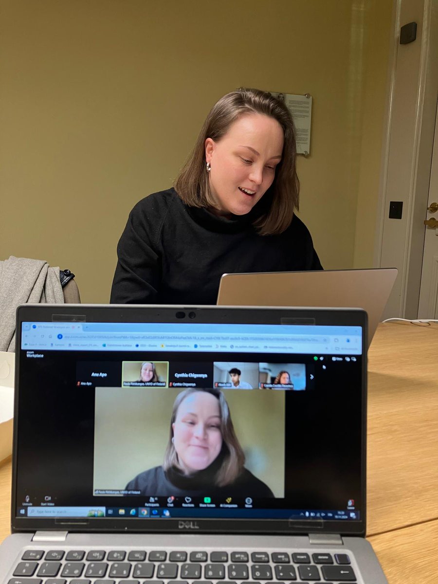 Amazing Paula, chair of the Finnish 2250 network talking about the update of Finnish #YPS NAP at the newly launched YPS CoP meeting. #YPS <a href="/SFCG_/">Search for Common Ground</a> <a href="/Ulkoministerio/">MFA Finland 🇫🇮</a>