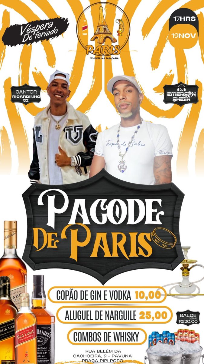 Vem curtir esse evento comigo hoje terça feira véspera de feriado