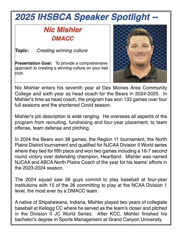 Iowa HS Baseball Coaches Association tweet media