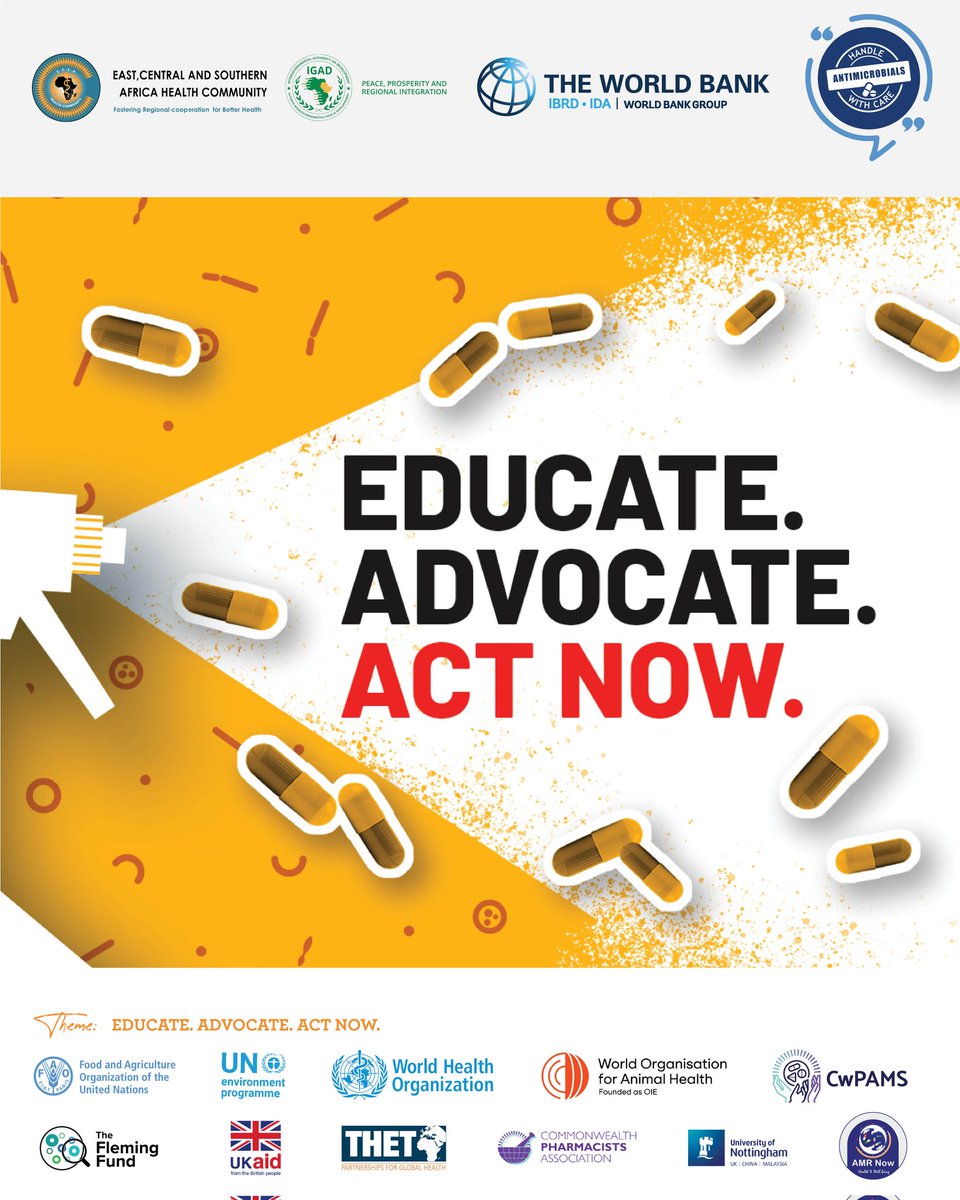 📢 World #AntimicrobialResistance AMR Awareness Week is commemorated every year from 18th to 24th November. 

This year's theme is “Educate.📕 Advocate.📣 Act Now.⚠️”  

#AMRNow
#WAAW2024
#HandleWithCare
#EducateAdvocateActNow