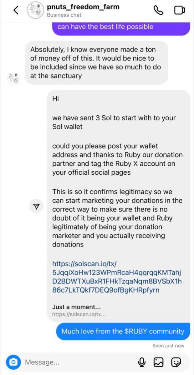 <a href="/MustStopMurad/">Murad 💹🧲</a> Fr fr, GOAT!

The $RUBY community sent the first donation to pnut freedom farm for ruby's family and friends, this is just the beginning!

 Undervalued TICKER tho,  /buymore and lock in 

$RUBY $FRED $PNUT $CHEYENNE