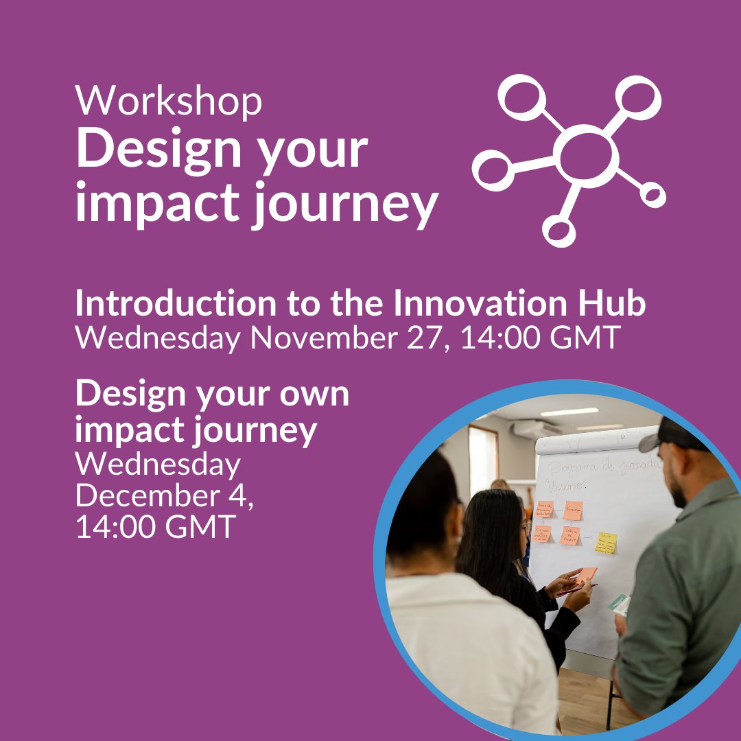 UNLEASHlab's tweet image. Ready to design your impact journey? Join us on Nov 27 and Dec 4 at 14.00 GMT for a two-series workshop introducing the UNLEASH Innovation Hub, a program to help you turn ideas into action! 🚀 Register now: linktr.ee/unleashlab