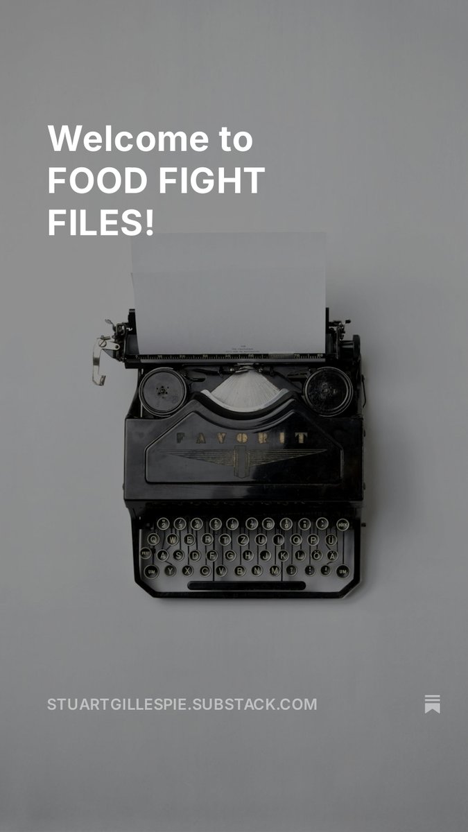 I'm launching a newsletter 'FOOD FIGHT FILES'
Do consider signing up...it's free! open.substack.com/pub/stuartgill…