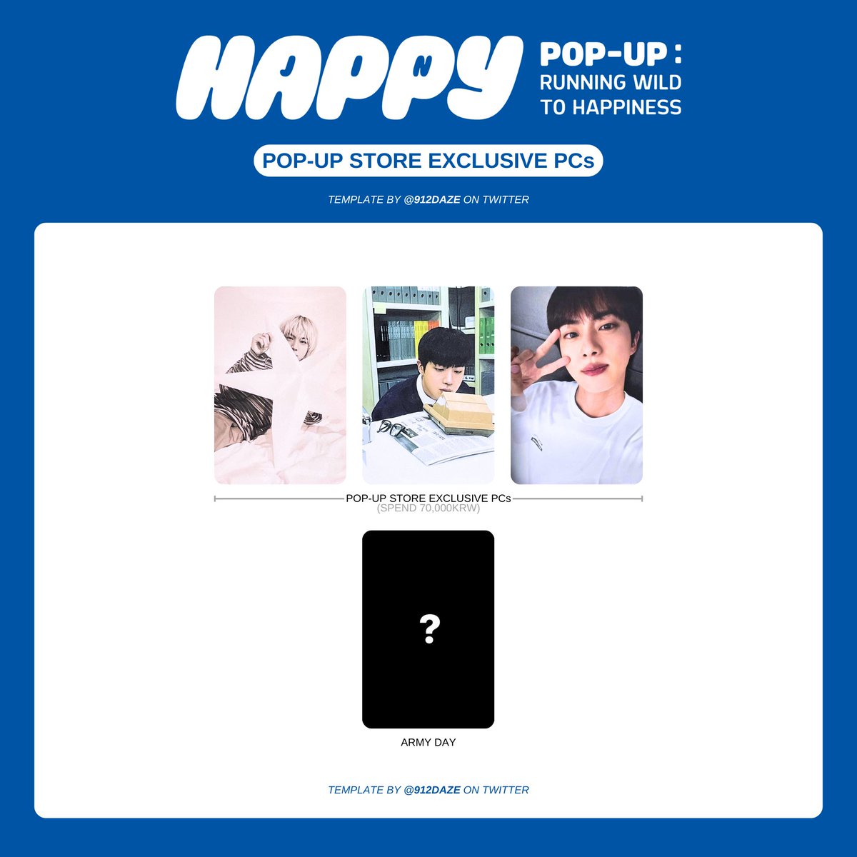 BTS JIN SEOKJIN ALBUM PC PHOTOCARD WL WISHLIST TEMPLATE