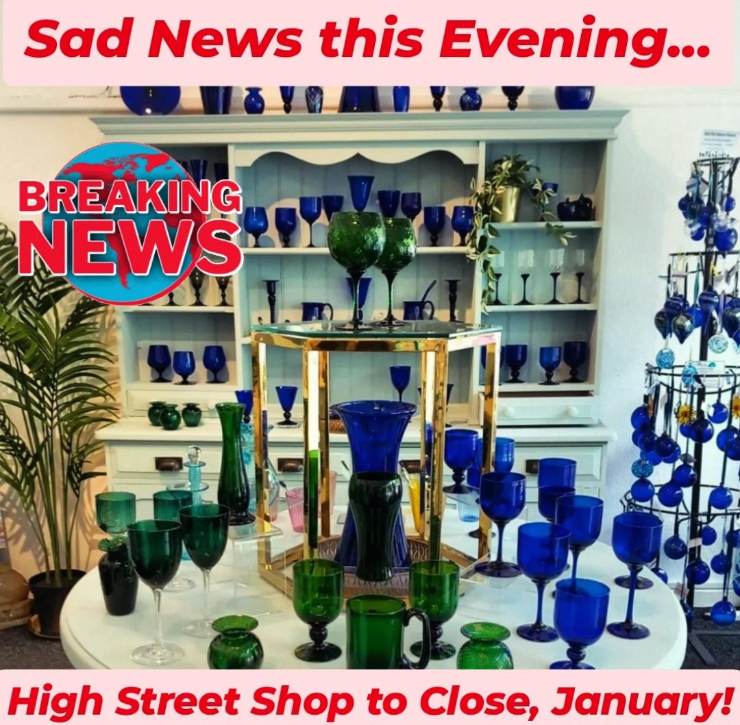 Sad News
Bristol Blue Glass's High Street shop will be closing January 2025. 
Bath Road #retail #store will still be #openforbusiness with extra courses starting in the #NewYear.
Read the full post on our Facebook page 
facebook.com/photo?fbid=938…
The BBG Team
bristol-glass.co.uk