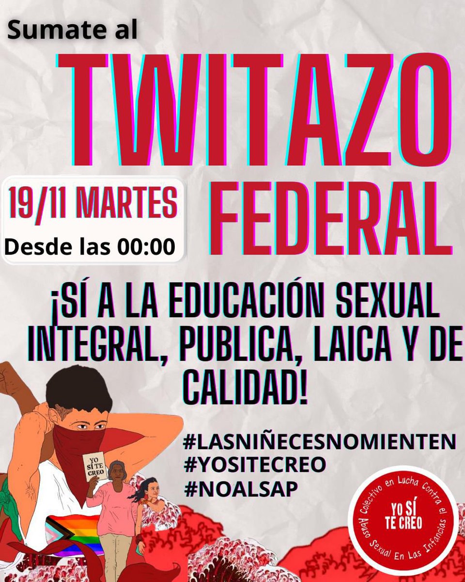 NAmatiello's tweet photo. 19 N - Día internacional contra el abuso sexual contra niñeces y adolescencias. #yositecreo https://t.co/lqCgDqroF0