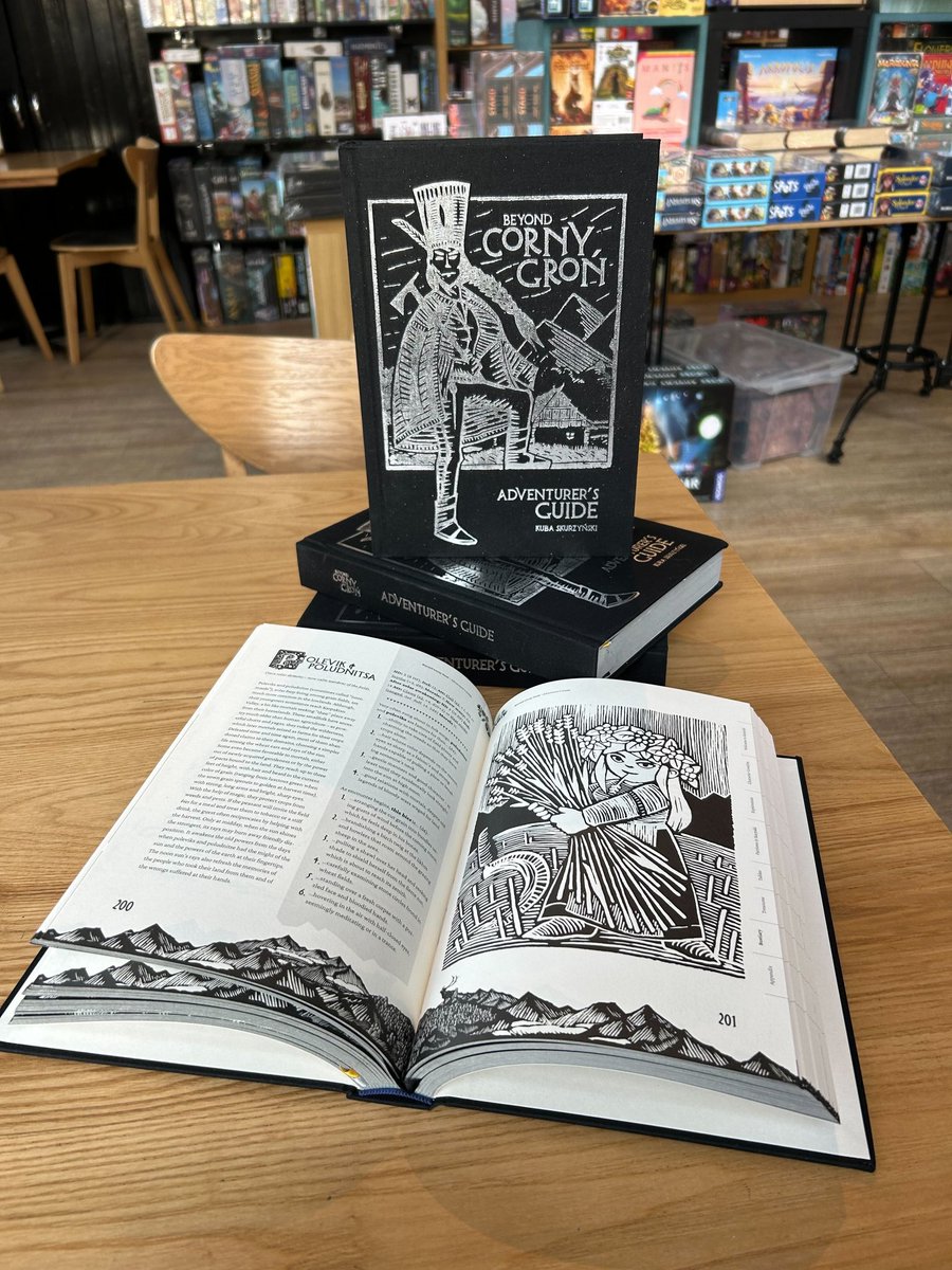 Ancient Robot Games (@ancient_robots) on Twitter photo Welcome to Karpakian Mountains!
The new indie RPG Beyond Corny Gron from <a href="/NerdSirens/">Nerd Sirens</a> is set in an Eastern European world based on Polish folklore! And how beautiful are these woodcut style illustrations! Come have a browse, we'll be open until 7pm as usual!
#ancientrobotgames Welcome to Karpakian Mountains!
The new indie RPG Beyond Corny Gron from <a href="/NerdSirens/">Nerd Sirens</a> is set in an Eastern European world based on Polish folklore! And how beautiful are these woodcut style illustrations! Come have a browse, we'll be open until 7pm as usual!
#ancientrobotgames