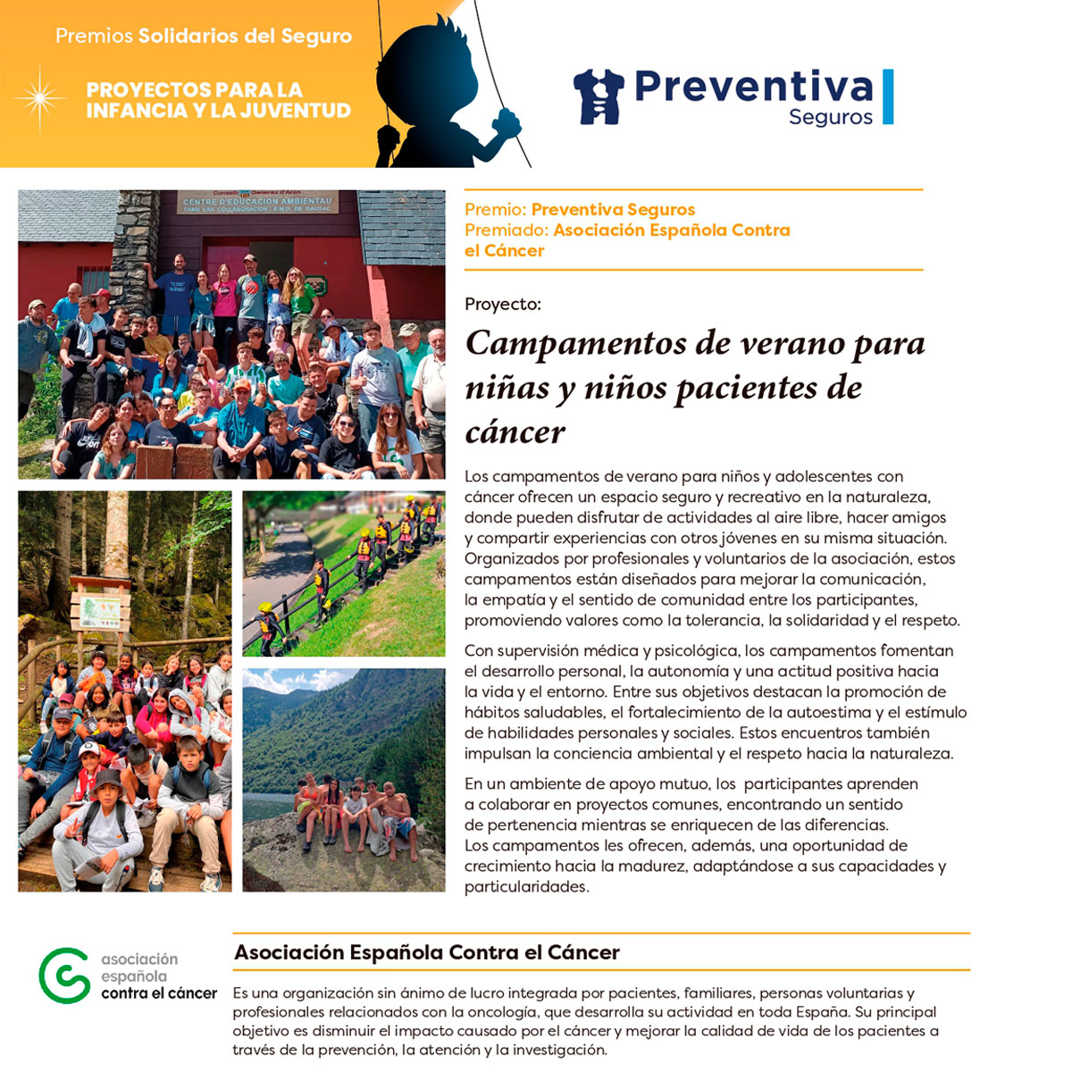 Esta tarde asistiremos a los #PremiosSolidariosDelSeguro de <a href="/Inese_seguros/">INESE</a>  apoyando el proyecto de la <a href="/ContraCancerEs/">Asociación Española Contra el Cáncer</a>  “Campamentos de verano para niñas y niños pacientes de cáncer.”
Descubre más sobre el proyecto aquí premiossolidarios.inese.es/campamentos-de…