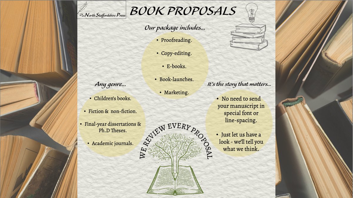 North Staffs Press (@hensoneditorial) on Twitter photo Do you want to self-publish but need a helping hand? Get in touch with your book proposal today 📚
📧Email: enquiries@hensoneditorial.com
📞Telephone: 07985425843
#bookidea #selfpublish #author #writing #publishing #bookproposal Do you want to self-publish but need a helping hand? Get in touch with your book proposal today 📚
📧Email: enquiries@hensoneditorial.com
📞Telephone: 07985425843
#bookidea #selfpublish #author #writing #publishing #bookproposal