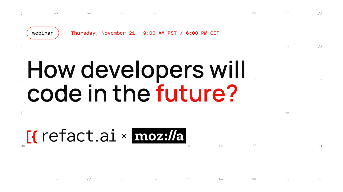 refact_ai's tweet image. We’re excited to announce that , in collaboration with the @MozillaAI Community, will be organizing an event on the future of programming!
🗓️ 21st November, 9:00 AM PST / 6:00 PM CET
📍 Discord Community: discord.gg/QVp9RWxrMU?eve…
@mozillabuilders
#AIAgent #AIforProgramming
