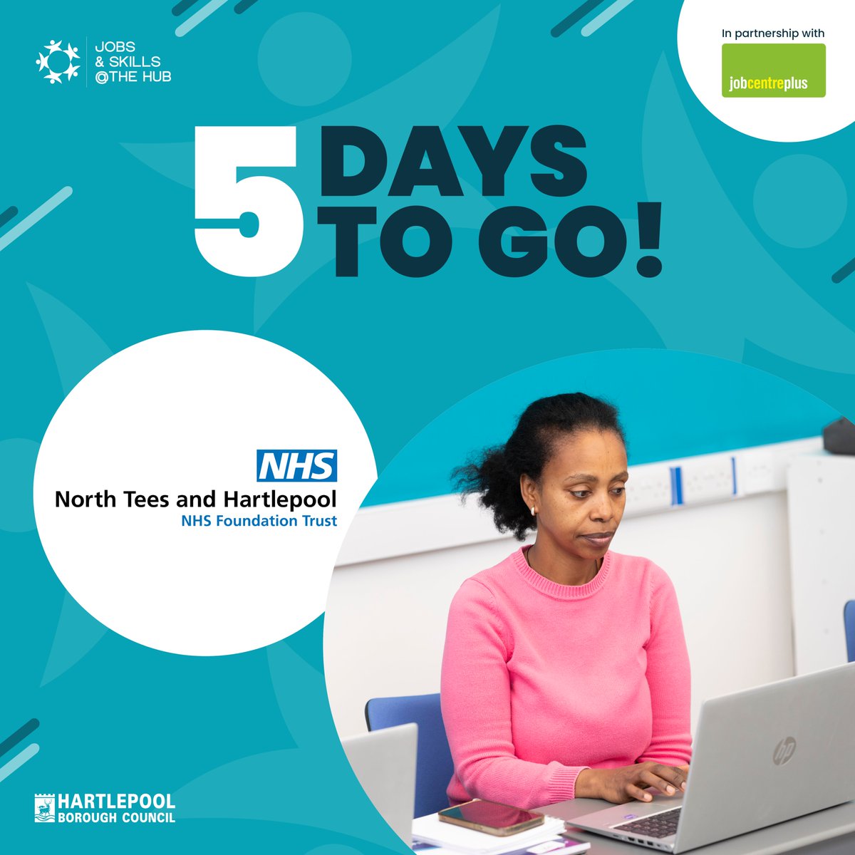 HartlepoolJS's tweet image. ‼️ 5 days to go until the Work, Wealth and Wellbeing Jobs Fair ‼️

Come and chat with some fantastic organisations like @NTeesHpoolNHSFT! 🤝

⏰ Wednesday 27 November 10AM - 12PM
📍 Community Hub Central, York Road, TS26 9DE
🎟️ Free entry – No booking required!

See you there! 👋