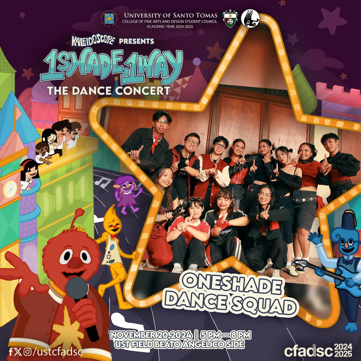 ustcfadsc's tweet photo. Unleash your loudest cheers because the OneSHADE Dance Squad is back on the stage once again with their vibrant dance moves 🎨💃. Watch out for their exciting performances at 1Shade, 1way: The Dance Concert! 🌈💫
#CFAD2024
#CFADWeek2024
#Kaleidoscope2024 https://t.co/kadoV0SfBj