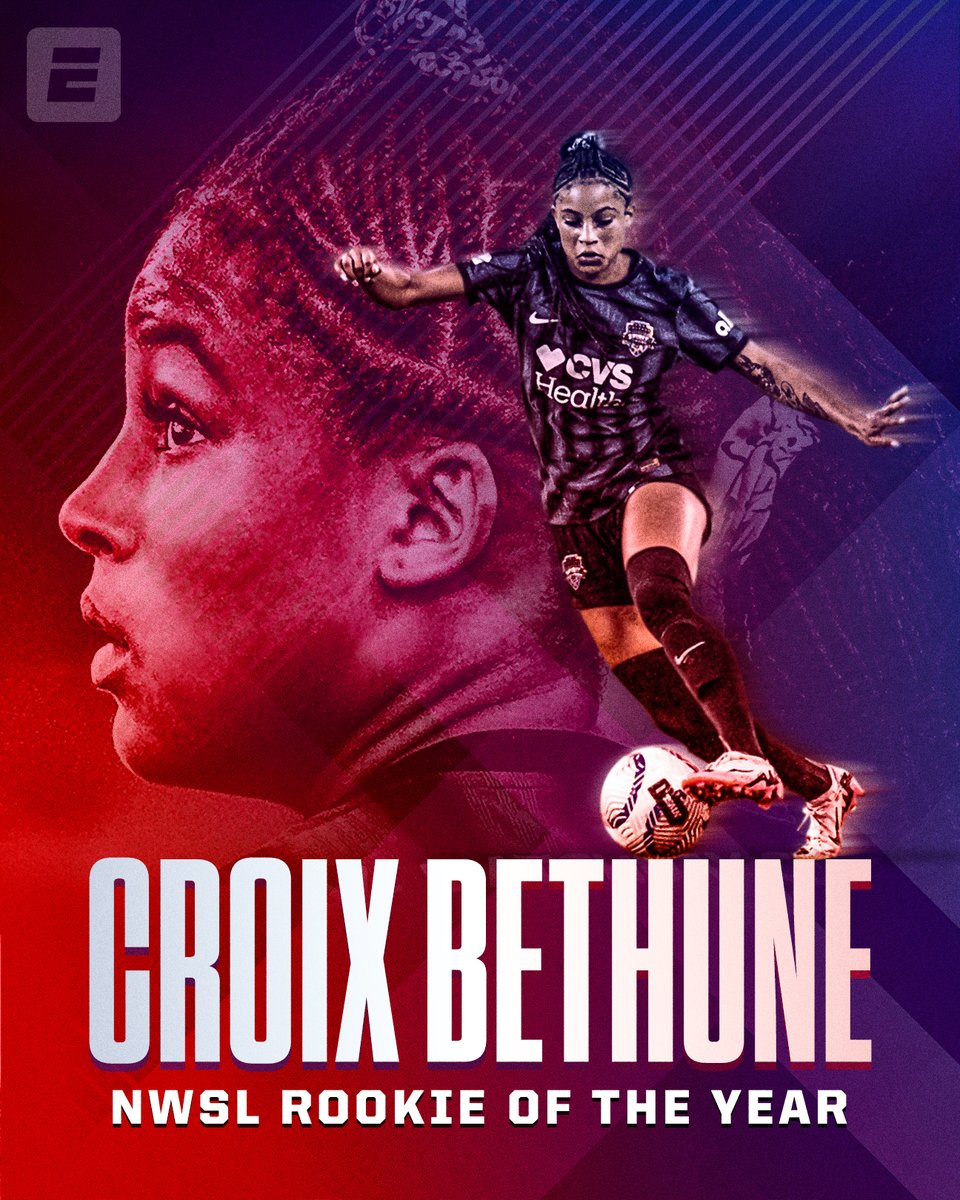 Croix Bethune only played 17 games this season and STILL won NWSL Rookie of the Year 👏 

The Washington Spirit midfielder's future is bright 🤩