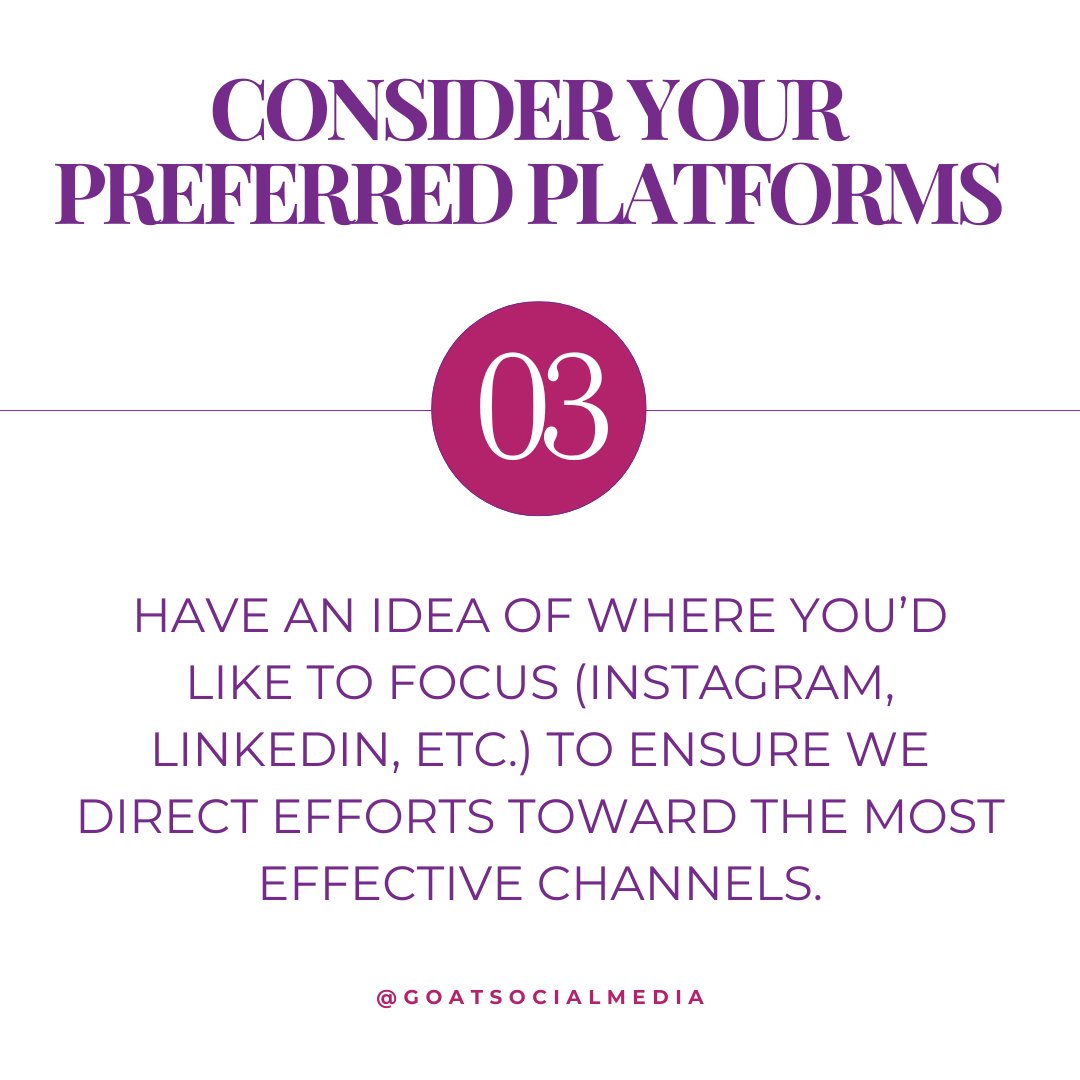 💡 Thinking about hiring a social media agency? Before reaching out, take a moment to assess where your business stands. 

➡️ Consider these 4 tips to get the most out of your partnership with us!

#GOATSocialMedia