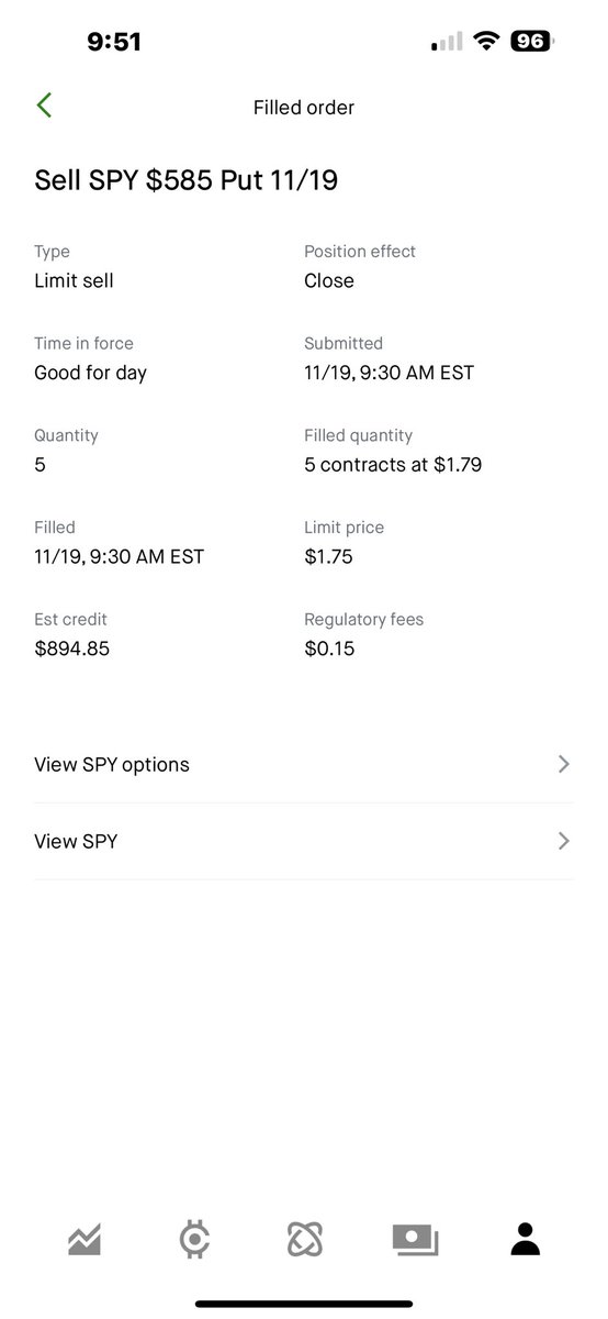 TrueKenobi's tweet image. Swings from yesterday paid off to gamble. Sold first thing for a huge profit to the small account challenge.  #spyoptions
$SPY
#OptionsTrading #daytrading