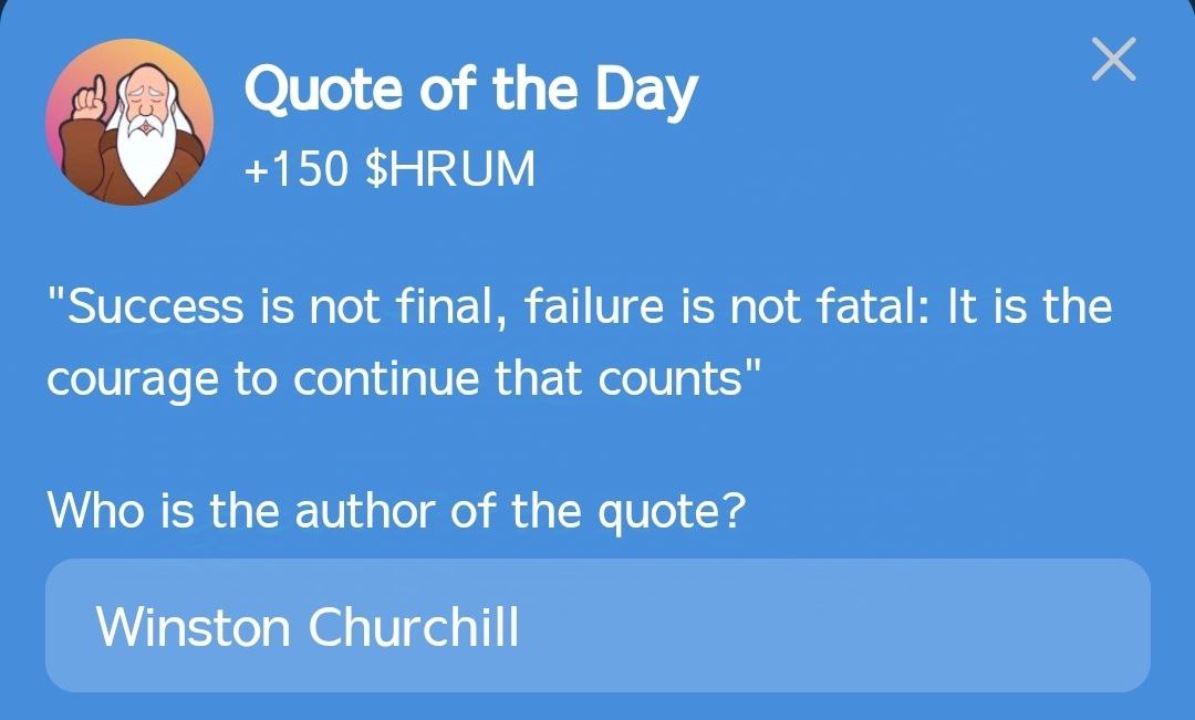 taprox_'s tweet photo. 💡 Quote of the Day: Winston Churchill
✅ Activate: Hrum https://t.co/AMTpHJDJ1X