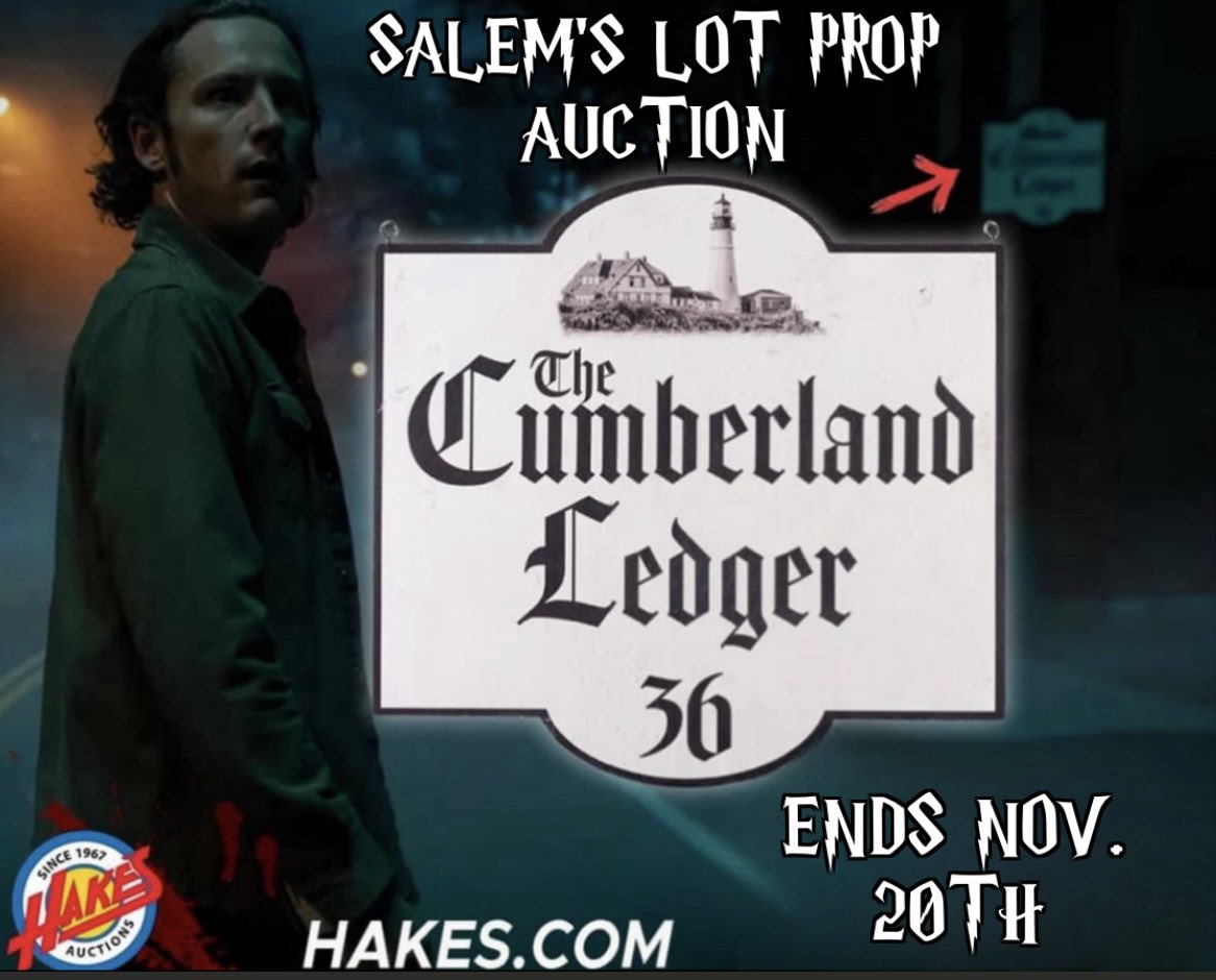 ToddJoseph27's tweet photo. Stephen King’s Salem’s Lot (2024) Prop Auction Ends Tomorrow. Last chance to bid on 74 horror prop lots! 
https://t.co/mRtrbjnF6J… #salemslot #stephenking #horrorprops #vampire #hauntedattractions #haunts #dracula #movieprops #oddities #lewispullman #hakesauctions #nosferatu https://t.co/biDY8me36o