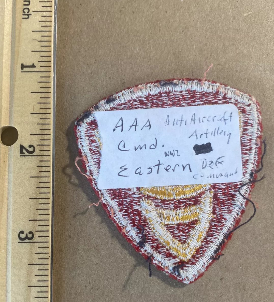 ecyclemania's tweet photo. WW2 Vintage EASTERN AAA COMMAND PATCH US ARMY Cut Edge ORIGINAL Patch-$11 https://t.co/tov0VlQOLv