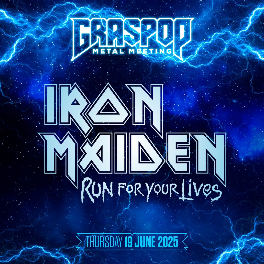 IronMaiden's tweet photo. Iron Maiden will headline Graspop Metal Meeting in Belgium on Thursday 19th June 2025!

Tickets go on sale Saturday 30th November at 10am CET.

With the announcement of this show, the dates for the Run For Your Lives World Tour 2025 are now complete.

See https://t.co/mefos33RIs for full dates and tickets.

#IronMaiden #RunForYourLivesWorldTour #GraspopMetalMeeting