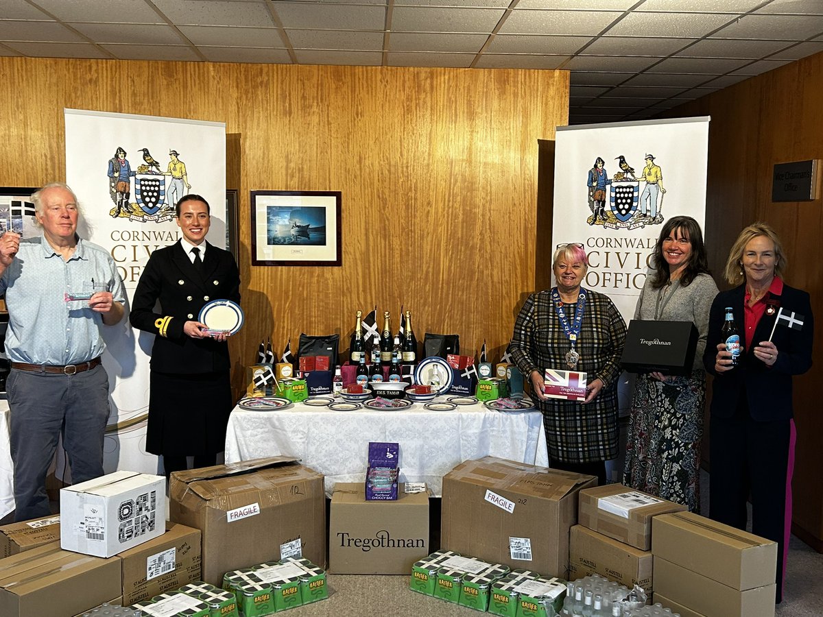 Delighted to host the hand over of Cornish Christmas goodies to <a href="/hms_tamar/">HMS Tamar</a> this morning. Thank you to the Cornish businesses that have supported again this year.