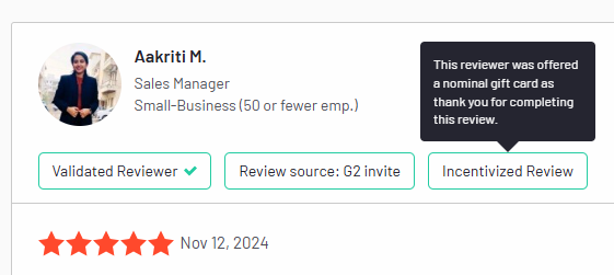 pexnc's tweet image. This is just bull @G2dotcom - you charge THOUSANDS a month and yet you allow these ridiculously fake reviews (this is just one example)  Bro is literally reviewing this product like it's a Sweetener... and you paid him 🙄 "2mil REAL reviews" 👌😉 #reputationmanagement