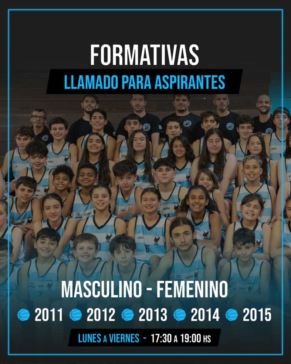 ¡Crecemos juntos como equipo! 🏀✨

¿Tenes entre 9 y 13 años? ¡Es tu oportunidad de unirte a la familia Atenas! 💪🏻

Buscamos aspirantes para que formen parte de nuestras formativas en categorías masculinas y femeninas (2011, 2012, 2013, 2014 y 2015).

Sigue ➡️