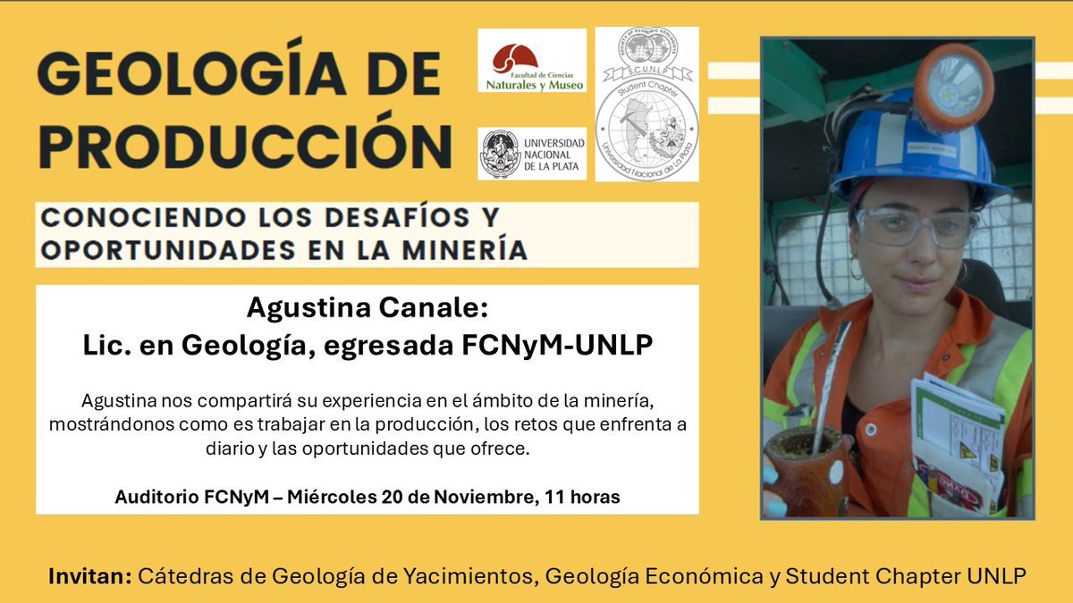 DIFUSION
Invitación a charla de la Lic. Agustina Canale, egresada de nuestra facultad. 

Miércoles 20/11, 11hs en el Auditorio de la FCNYM