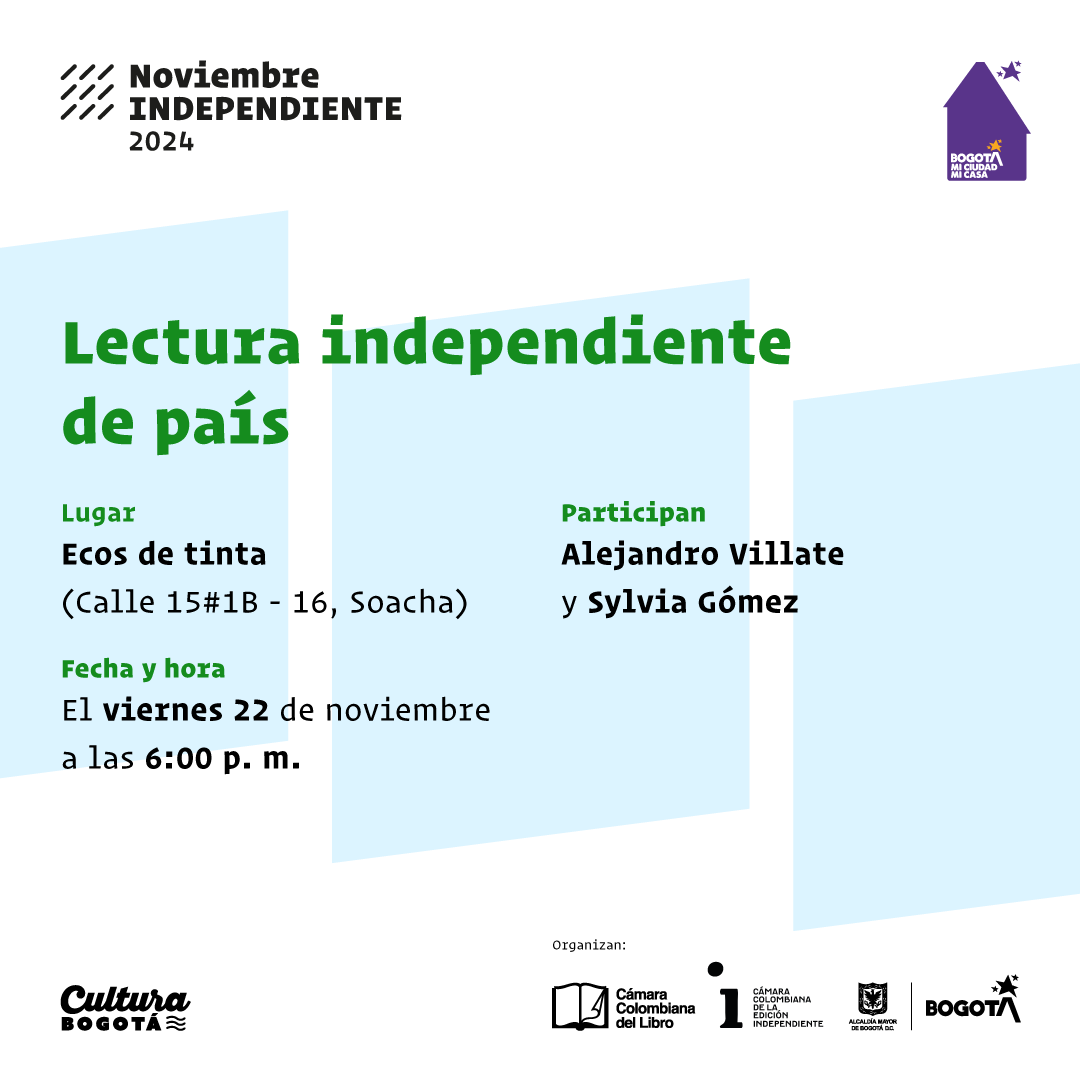 leo_independ's tweet photo. Llega el fin de semana y continúa la programación de #NoviembreIndependiente 

Este año la agenda está enfocada en lecturas independientes con una mirada en escritoras colombianas, diversidad, paz, naturaleza, género e historia
Los esperamos!

@CamLibro
@idartes 
@BibloRedBogota https://t.co/JzMvlo1QeE