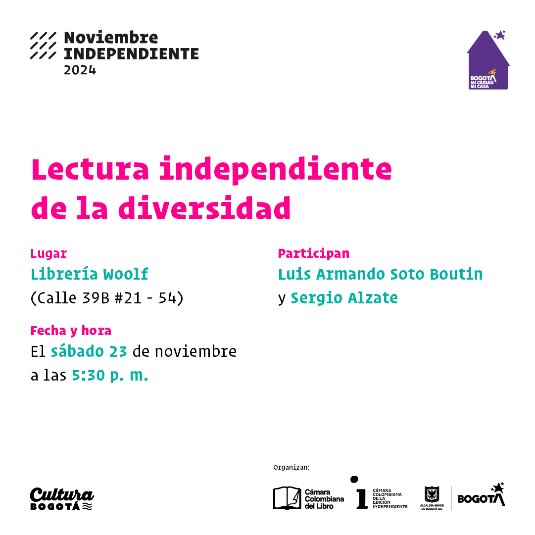 leo_independ's tweet photo. Llega el fin de semana y continúa la programación de #NoviembreIndependiente 

Este año la agenda está enfocada en lecturas independientes con una mirada en escritoras colombianas, diversidad, paz, naturaleza, género e historia
Los esperamos!

@CamLibro
@idartes 
@BibloRedBogota https://t.co/JzMvlo1QeE