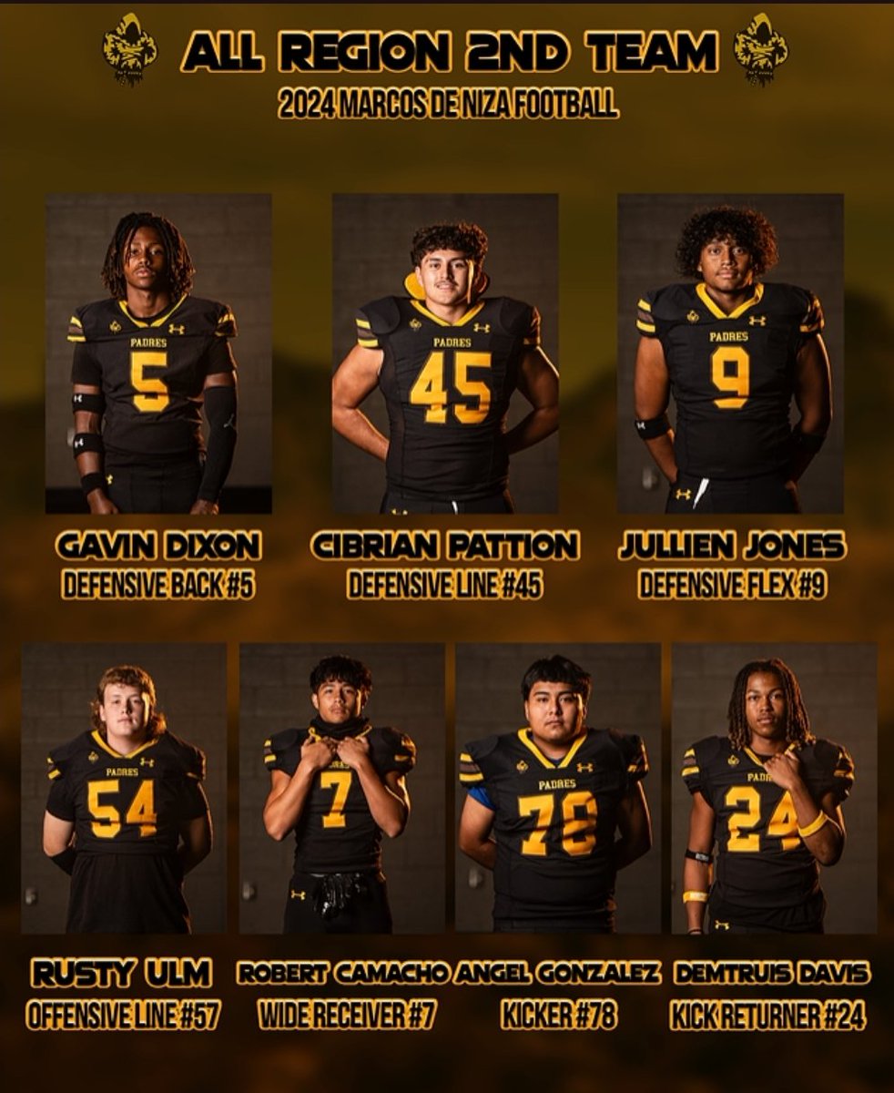 Congratulations to our 2nd Team All-Region (4A East Sky) selections! Great job, Padres! <a href="/MdNAthletics/">Marcos de Niza High School Athletics</a> #NextLevelPadres//#PadrePower

📷 <a href="/TK_Kreations/">TK Kreations</a>