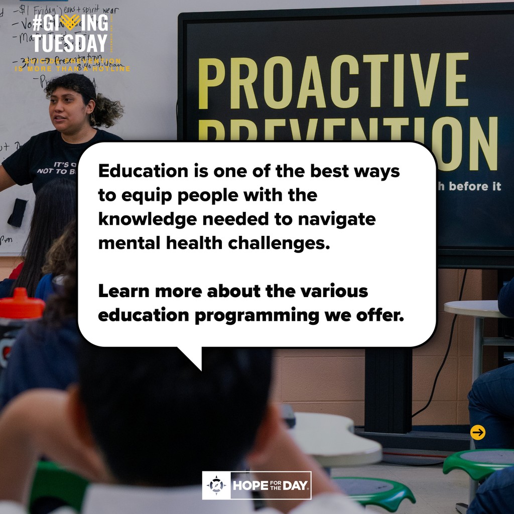 Education is one of the best resources to equip people with the knowledge needed to navigate mental health changes. Because of this, we offer a number of different ways to get educated. 🖤

This Giving Tuesday, will you partner with us?