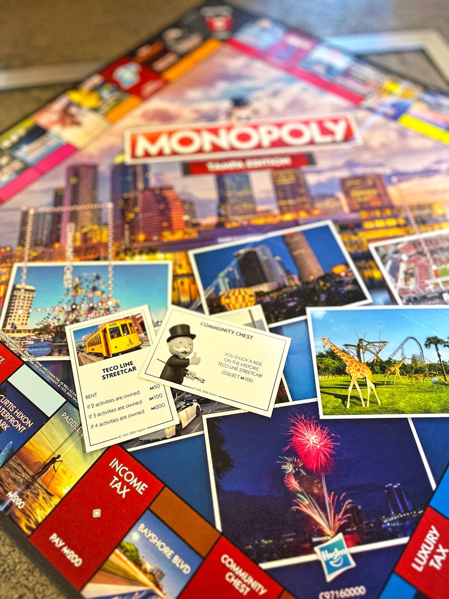 TampaStreetcar's tweet image. Happy National Play Monopoly Day! 🎲💰 What better way to celebrate than by grabbing the #Monopoly: Tampa Edition and claiming your favorite railroad—the @TampaStreetcar—featured in the game! 🚋💛 Ride the rails to victory!

Ready for a game night with a Tampa twist?