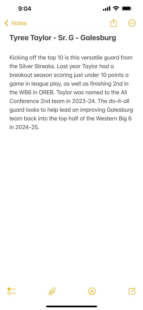 Kicking off the list

10) Tyree Taylor - G Sr. - Galesburg

@CoachThompson23 <a href="/thetyreetaylor/">Tyree Taylor</a>