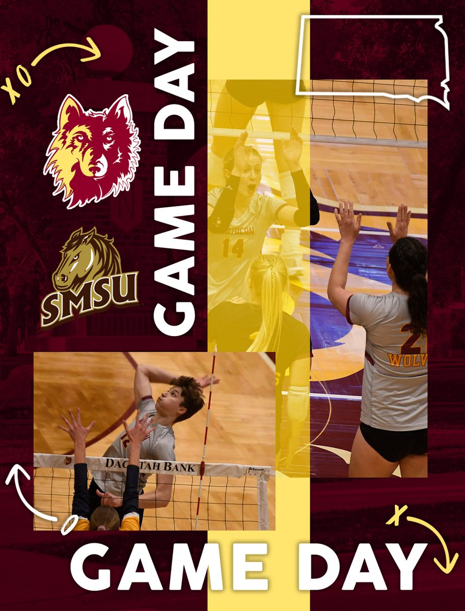 WolvesAthletics's tweet photo. #GameDay🏐 

#18 @nsuwolves_vb🆚 #12 Southwest

⏰ 6 PM
📄 https://t.co/68MbzmuGVq
📊 https://t.co/OkfamDzYri
🎥 https://t.co/O1fqJXkt0s
🌐 https://t.co/cJD0AbLu2i
🎟️ https://t.co/YxAbuHOLp3
📍 Marshall, MN

#GoWolves🐺 | #maroonNgold🐾 https://t.co/DcjRaQRqk1