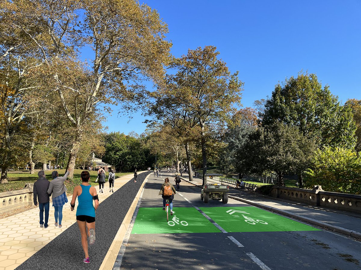 Major proposed redesigns for Central Park suggested by a new Central Park Conservancy study, including:

1) Removal of all traffic lights
2) Separate lanes for joggers and bikers
3) Protected bike lane within the 86th St. Transverse
4) New Bike Lanes