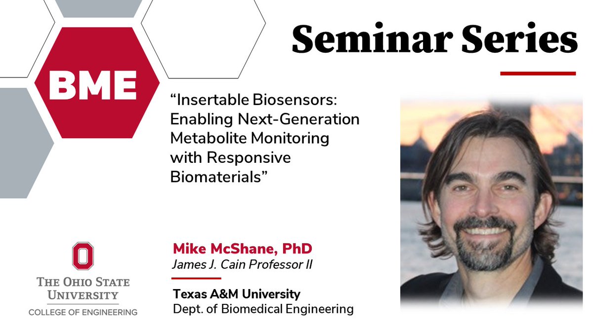 OhioStateBME (@ohiostatebme) on Twitter photo Join us Friday for our final BME Seminar Series event of the semester with a special presentation by <a href="/BioNanoAg/">Mike McShane</a> Mike McShane, PhD from Texas A&M University
📆 11.22
🕑 11:30am EST
📍 Fontana 2040/Zoom
More: go.osu.edu/Cxpd Join us Friday for our final BME Seminar Series event of the semester with a special presentation by <a href="/BioNanoAg/">Mike McShane</a> Mike McShane, PhD from Texas A&M University
📆 11.22
🕑 11:30am EST
📍 Fontana 2040/Zoom
More: go.osu.edu/Cxpd