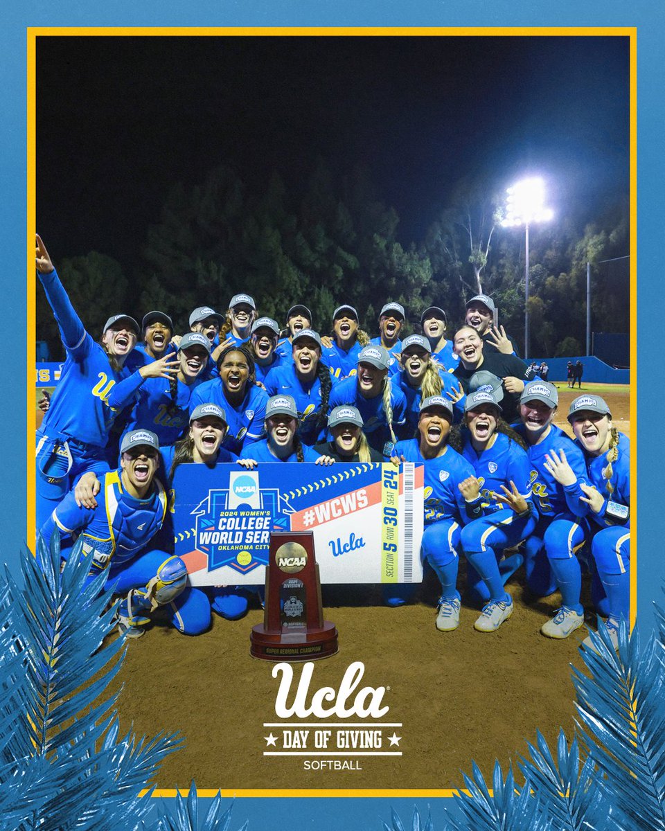 .<a href="/UCLAAthletics/">UCLA Athletics</a> Day of Giving is here! And we need YOU to help us repeat as champions 👊

The program most singular donations - of any dollar amount - wins an additional prize.

🔗: spark.ucla.edu/project/44152

#GoBruins