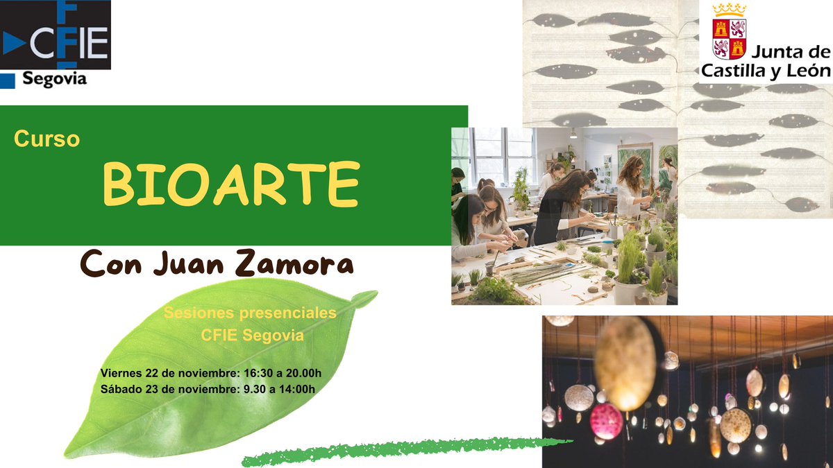 ¡Estás a tiempo! 🌱🎨 No pierdas la oportunidad de explorar el fascinante mundo del #Bioarte. Inscríbete en el curso del <a href="/CFIE_Segovia/">CFIE de Segovia</a> y descubre cómo la ciencia y el arte se fusionan para crear algo único #EducaciónCreativa #InnovaciónEnElAula