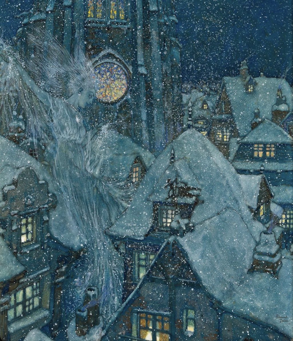 TitaniasRealm's tweet photo. Illustration by Edmund Dulac for H.C. Andersen's fairy tale The Snow Queen (1911) https://t.co/xp4IAV7wC2