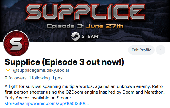 SuppliceGame's tweet image. Our official profile is now also available on Other Platform 🦋 if you prefer to follow us there! Both profiles will be maintained.