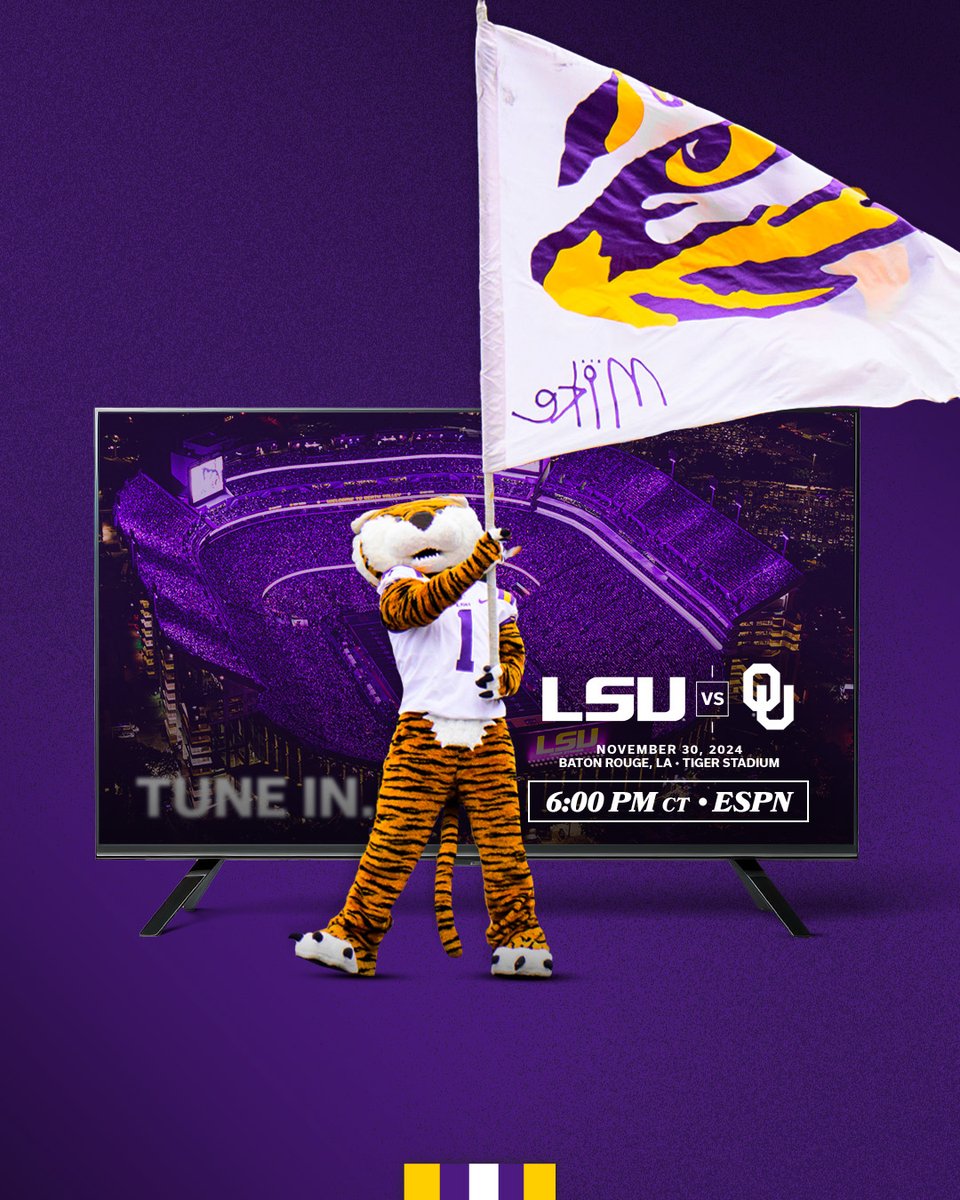 LSU and Oklahoma meet at 6 p.m. on ESPN in the regular season finale!